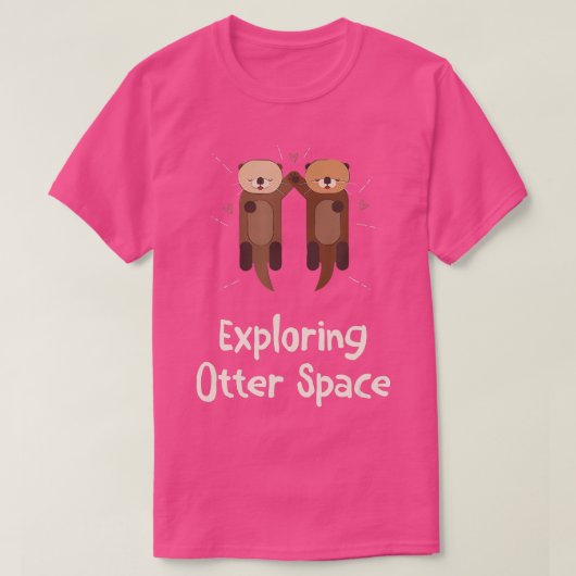探検オッター宇宙オッター恋人宇宙テーマ海 Tシャツ (デザイン正面)