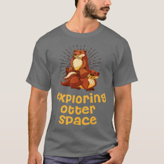 探検オッター宇宙オッター恋人宇宙テーマ海 Tシャツ