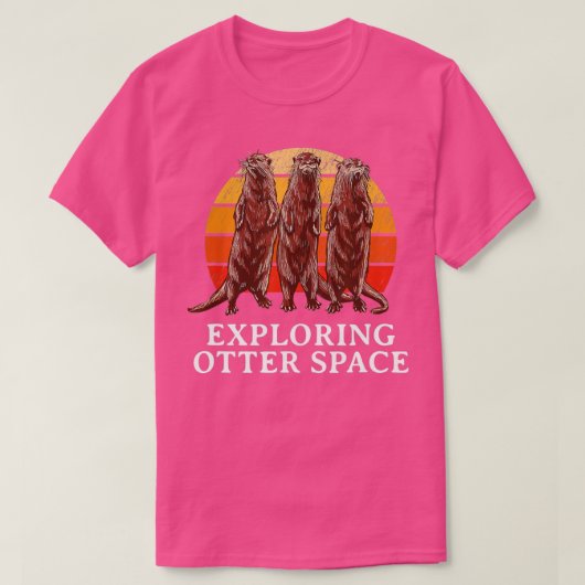 探検オッター宇宙オッター恋人宇宙テーマ海 Tシャツ (デザイン正面)