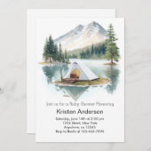 探検家のスターリーアドベンチャーが赤ちゃんシャワーを待つ 招待状 (正面/裏面)