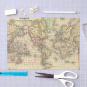 探検家の海上ルートが付いている世界地図 薄葉紙 (クラフト)