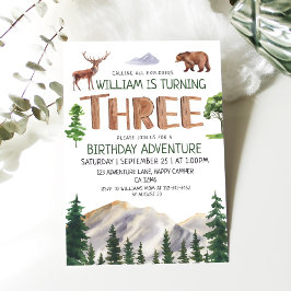 探検家アドベンチャーボーイズ 3歳の誕生日 招待状