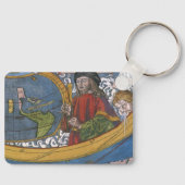 探検家アメリゴ・ヴェスプッチとのアメリカの地図 キーホルダー (正面)