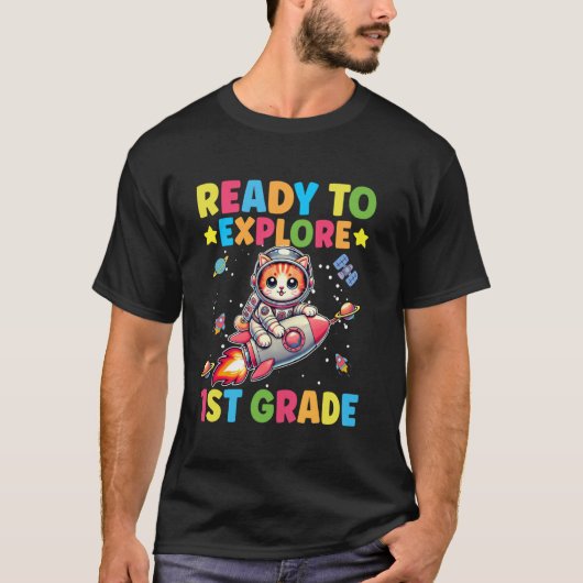探検準備完了!1年生のクールスペース バックトゥスクール Tシャツ (正面)