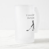 探知機付き金属探知機が好き フロストグラスビールジョッキ (正面右)