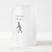 探知機付き金属探知機が好き フロストグラスビールジョッキ (正面左)