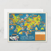 探索と発見ビジュアル歴史世界地図 ポストカード (正面/裏面)