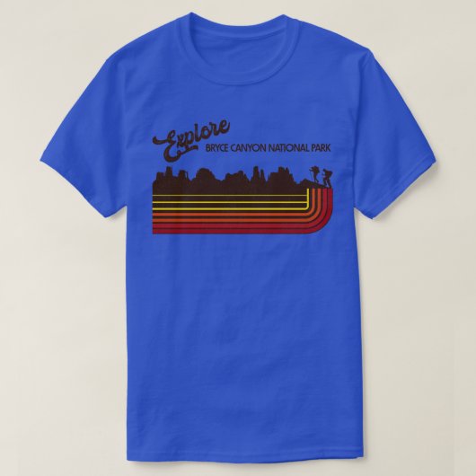 探索ブライスキャニオン国立公園レトロ70s80sセント tシャツ (デザイン正面)