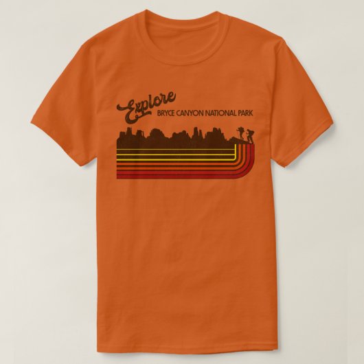 探索ブライスキャニオン国立公園レトロ70s80sセント tシャツ (デザイン正面)