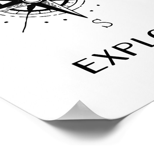 探索引用文ヴィンテージコンパス旅行ポスター ポスター (角)