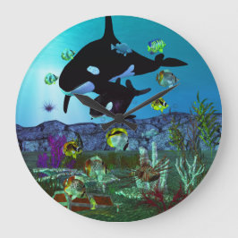 探索3D水族館ORCA ラージ壁時計