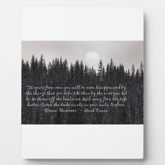 探索。夢。発見。 – マーク・トウェイン フォトプラーク (正面)