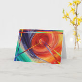 探索 – 抽象芸術グリーティングカード カード (黄色い花)