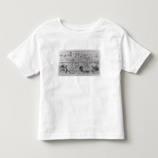 探険を詳しく述べる世界地図 トドラーTシャツ (正面)