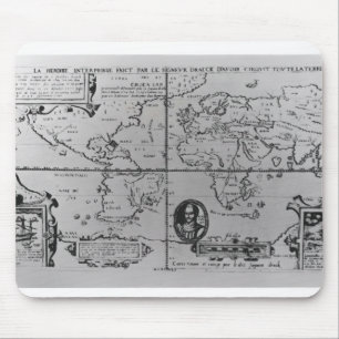 探険を詳しく述べる世界地図 マウスパッド