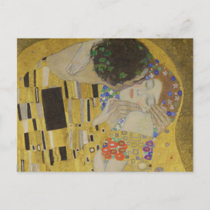 接吻、ユーゲント様式の油絵、グスタフ・クリムト ポストカード