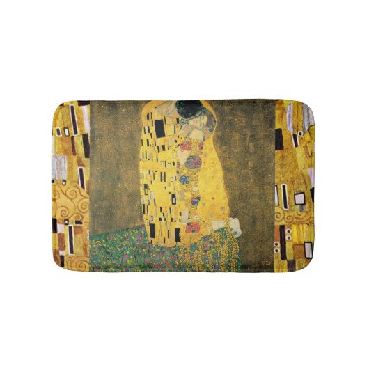 『接吻』(Der Kuss)by Gustav Klimt、ヴィンテージアート バスマット (正面)