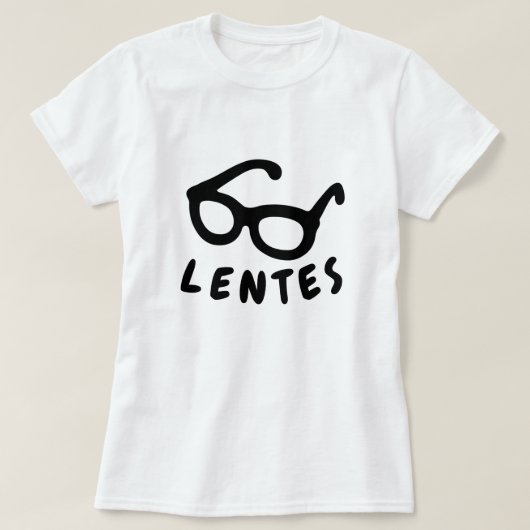 接眼レンズおよび文字Lentes: ガリシア人の接眼レンズ Tシャツ (デザイン正面)
