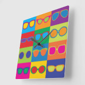 接眼レンズのチェッカーボード スクエア壁時計 (傾斜)