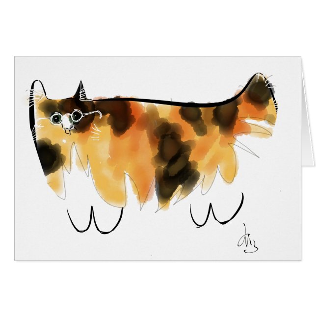接眼レンズを持つ茶色のぶち猫 (正面横)