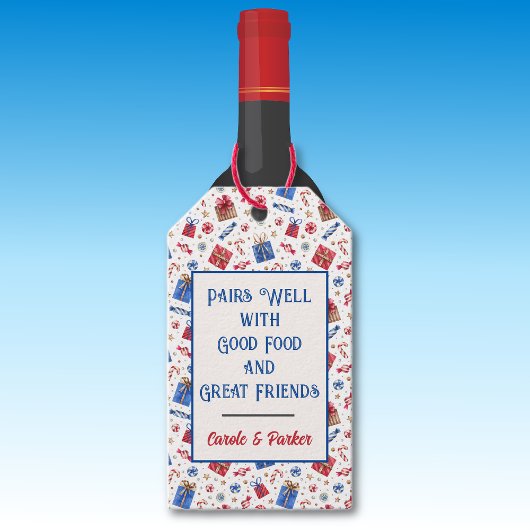 接種ラベル用クリスマスホリデーボトル ギフトタグ