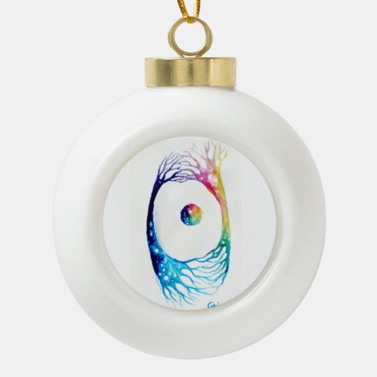 接続されたニューロン セラミックボールオーナメント (正面)