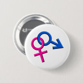 接続された男性および女性の記号ボタン003 缶バッジ (正面&裏面)