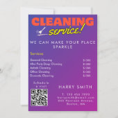 接続するクリーニングサービスのメイド価格スキャン 招待状 (正面)