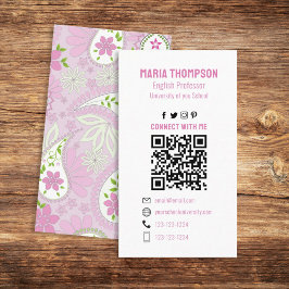 接続する |ソーシャルメディアQRコードペイズリー 名刺