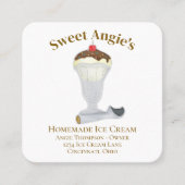 接続する | QRコードシンプルベーカリーアイスクリーム スクエア名刺 (正面)