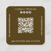 接続する | QRコードシンプルベーカリーCookie スクエア名刺 (裏面)