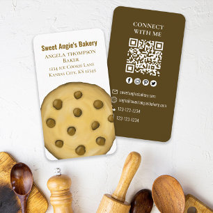 接続する QRコードシンプルベーカリーCookie 名刺