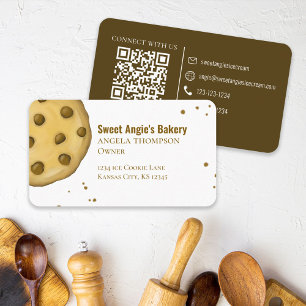 接続する QRコードシンプルベーカリーCookie 名刺