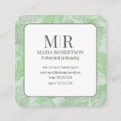 接続する | QRコードSNSの手のひら葉の スクエア名刺 (正面)