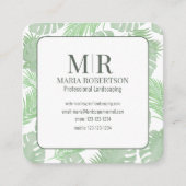 接続する | QRコードSNSの手のひら葉の スクエア名刺 (正面)