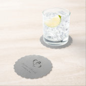 接続ハートシパーソナライズされたルバーグレー ペーパーコースター (インサイチュ)