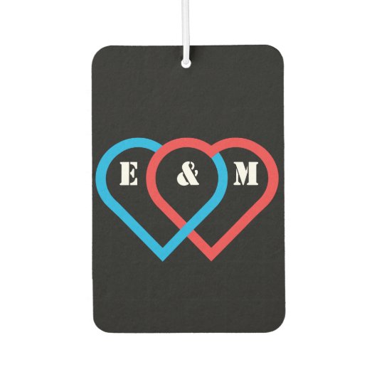 接続ハート。文字は次の通りカスタマイズだ カーエアーフレッシュナー (正面)