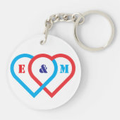 接続ハート。文字は次の通りカスタマイズだ キーホルダー (裏面)