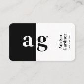 接続白黒モノグラムQRコードソーシャルメディア 名刺 (正面)