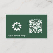 接続、フローリスト緑と白の写真名刺 ロイヤリティカード (裏面)