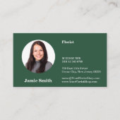 接続、フローリスト緑と白の写真名刺 ロイヤリティカード (正面)