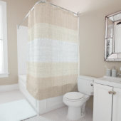 接線とクリームのハッチングパターン シャワーカーテン (インサイチュ)