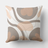 接線とグレーのジオメトリックアーストーンのハート クッション (裏面)