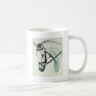 接触の白い馬場馬術の馬 コーヒーマグカップ