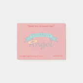 接触情報が付いている透かしと決め付けられる赤いロゴ ポストイット (正面)