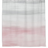 接触赤面グレー水色抽象芸術#5 #art シャワーカーテン (正面)