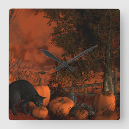 接近のハロウィン スクエア壁時計