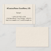 控えめでカスタマイズ可能な弁護士の名刺 名刺 (正面/裏面)