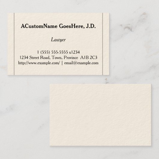 控えめでカスタマイズ可能な弁護士の名刺 名刺 (正面/裏面)