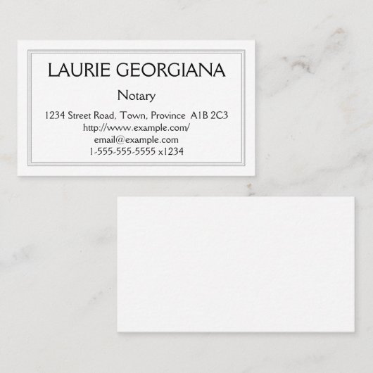 控えめで抑制された公証人名刺 名刺 (正面/裏面)